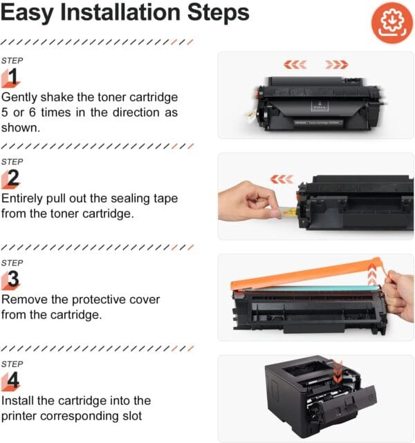 Compatible for HP 05A Toner Cartridge Black for HP P2035 P2035n P2055dn P2055 P2055d, Pro 400 m401n m401dne m401dw MFP M425dn M425dw Printer - Image 2