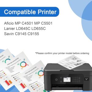 Ricoh MP C4501 Cyan Toner Cartridge | Replacement for Ricoh MP C4501 Work with Aficio MP C4501 Aficio MP C5501 Lanier MP C4501 Lanier MP C5501 Savin MP C4501 Savin MP C5501 | 841455 - Image 2