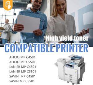 Ricoh MP C4501 Cyan Toner Cartridge | Replacement for Ricoh MP C4501 Work with Aficio MP C4501 Aficio MP C5501 Lanier MP C4501 Lanier MP C5501 Savin MP C4501 Savin MP C5501 | 841455 - Image 3